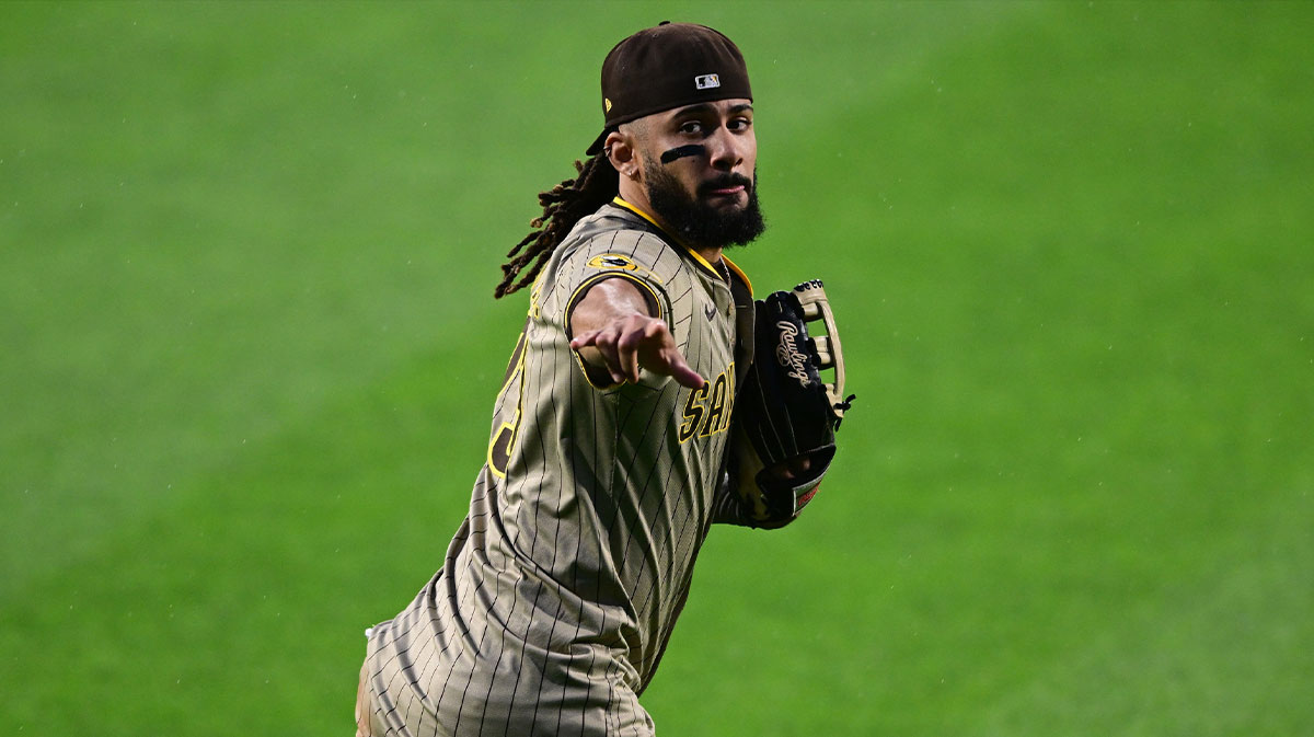 San Diego Padres right fielder Fernando Tatis Jr. (23) points to the fans after the Padres defeated the Pittsburgh Pirates at PNC Park.