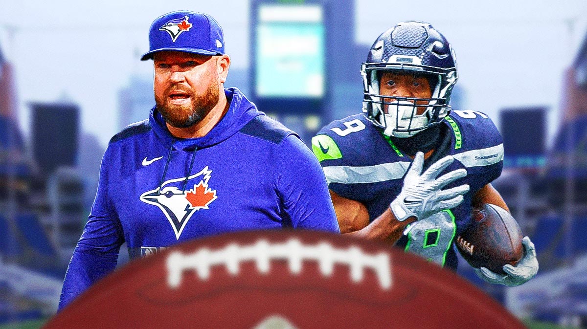Seahawks GM John Schneider and Seahawks RB Kenneth Walker