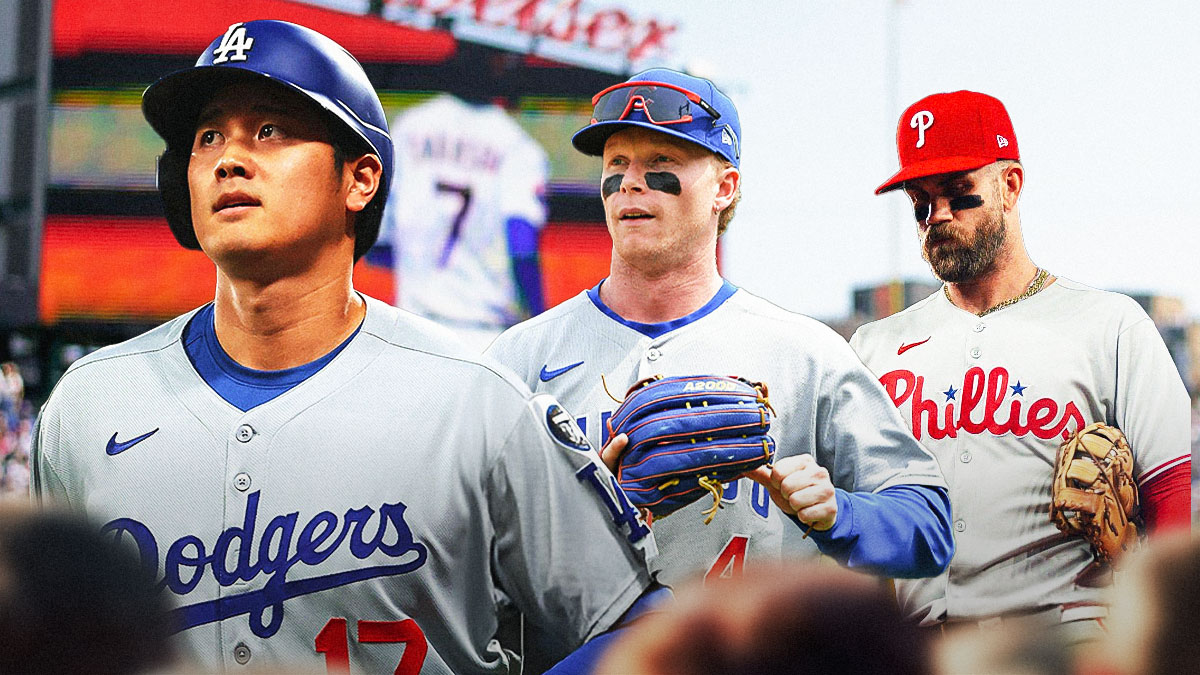 Shohei Ohtani, Pete Crow-Armstrong, and Bryce Harper. All looking sad