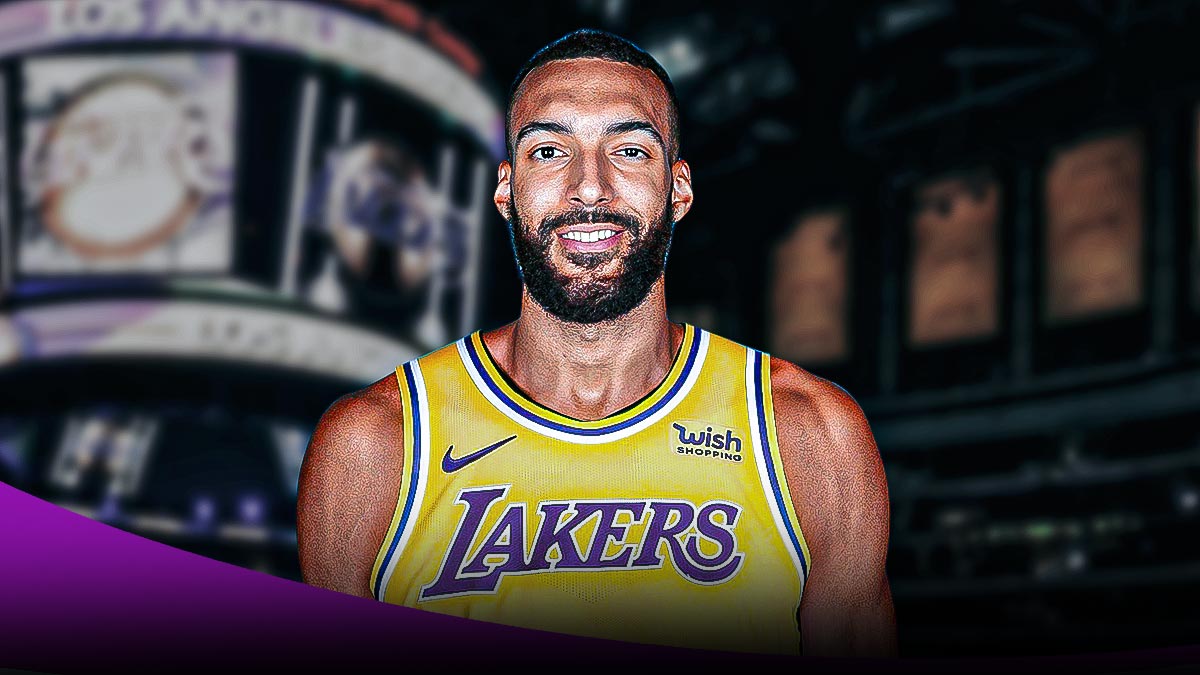 Rudy Gobert photoshopped in Lakers jersey