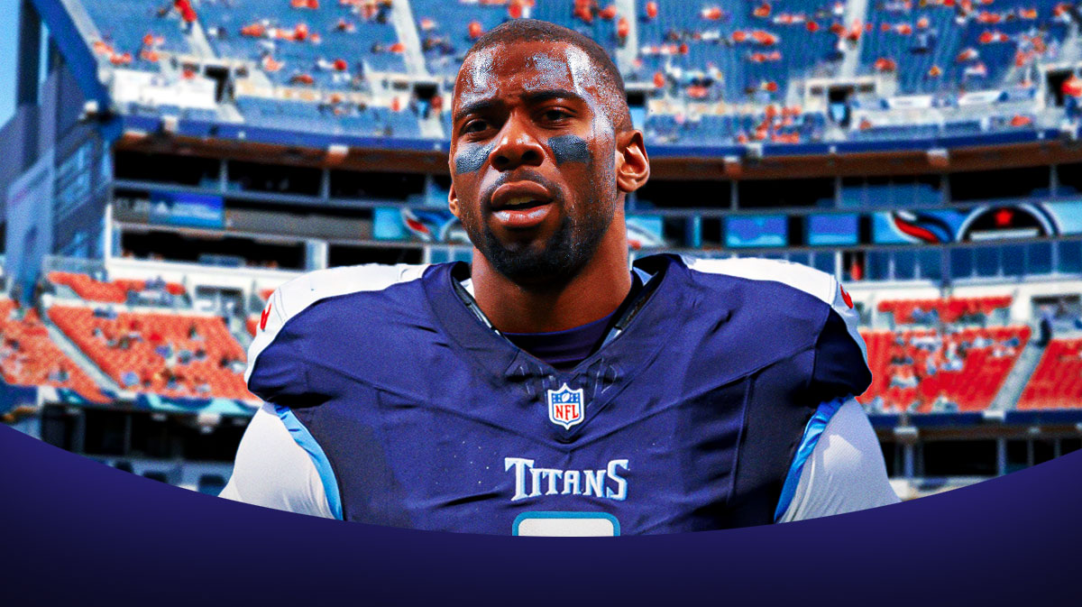 Kyle Pitts photoshopped in titans jersey. Include his jersey number.
