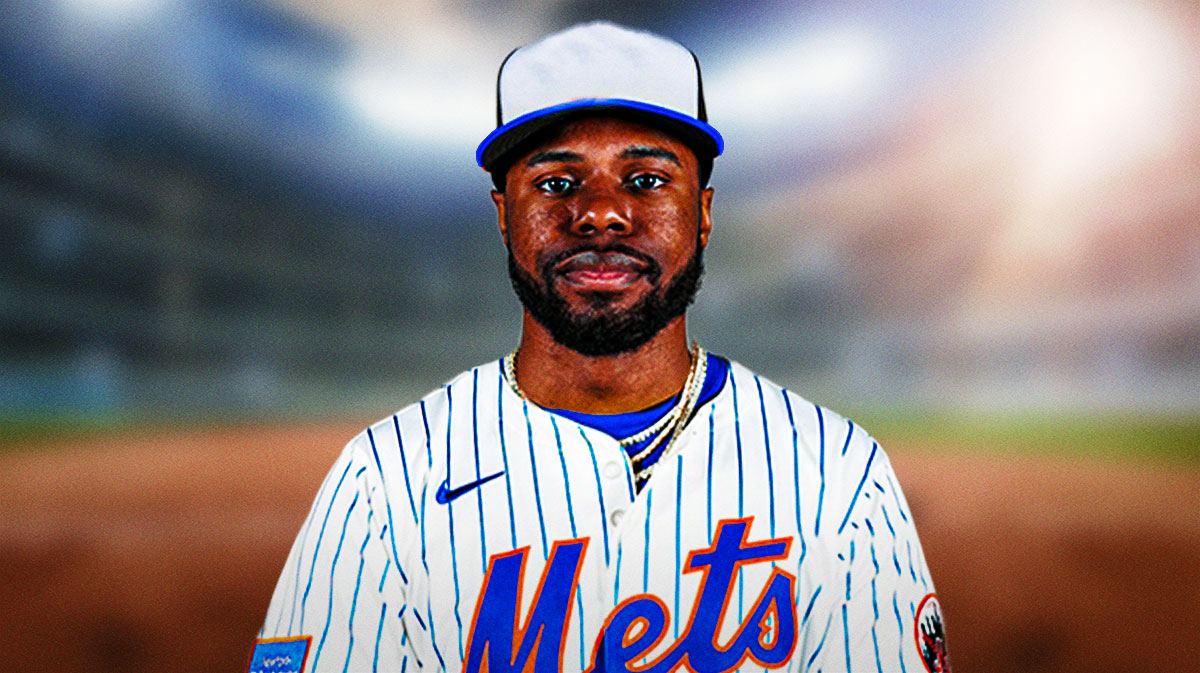 Cedric Mullins photoshopped in Mets gear