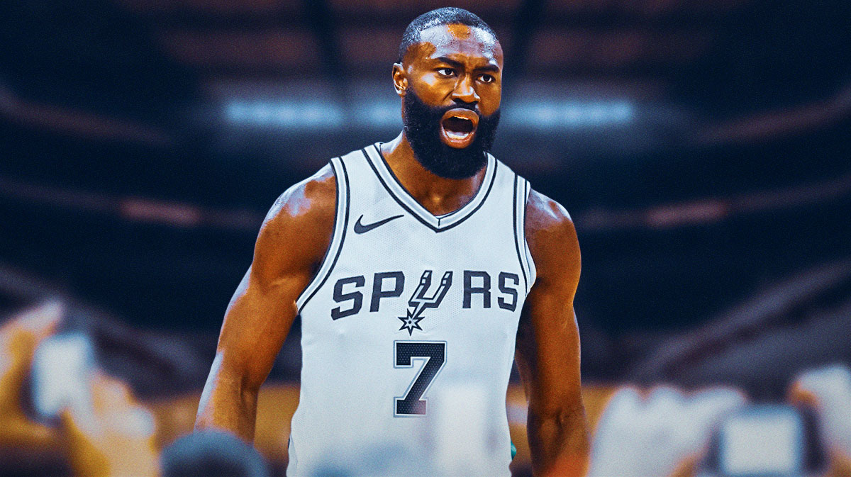 Jaylen Brown photoshopped in Spurs jersey