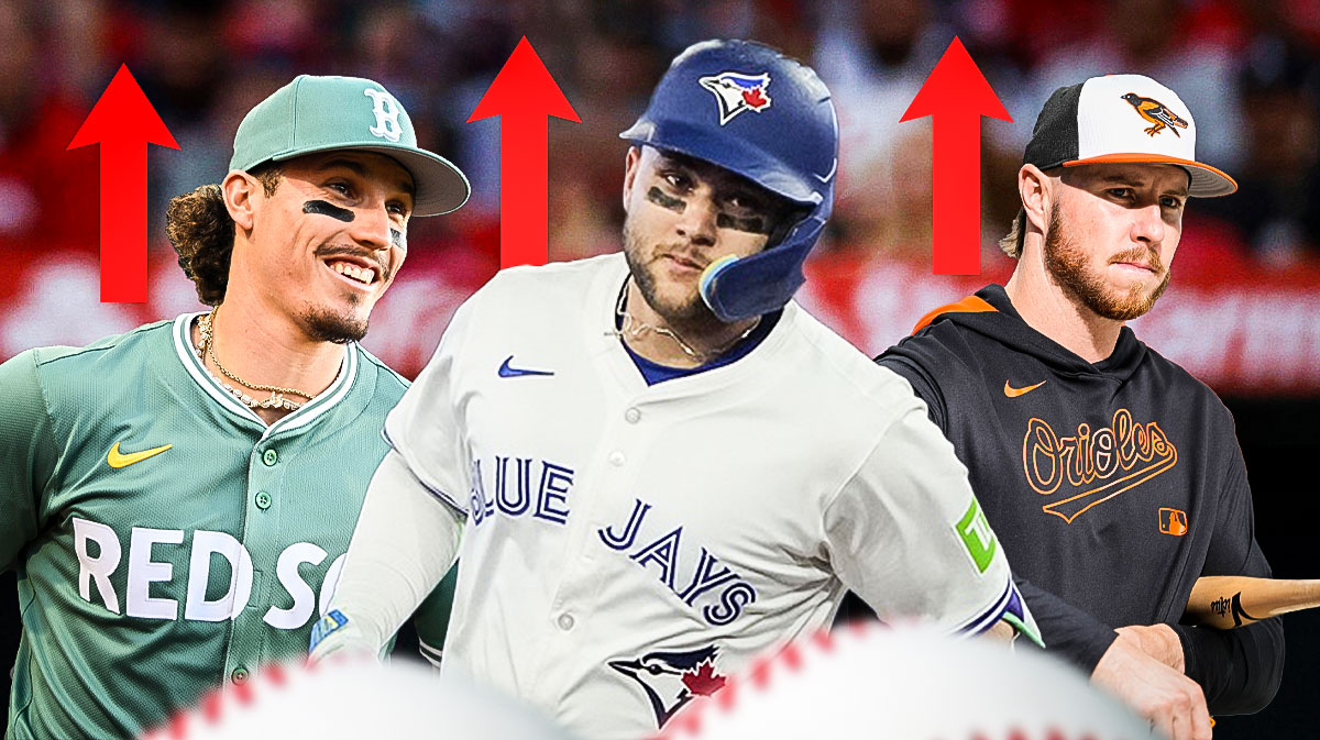 Jarren Duran, Bo Bichette, Ryan O'Hearn all together with arrows pointing every which way all over the graphic.