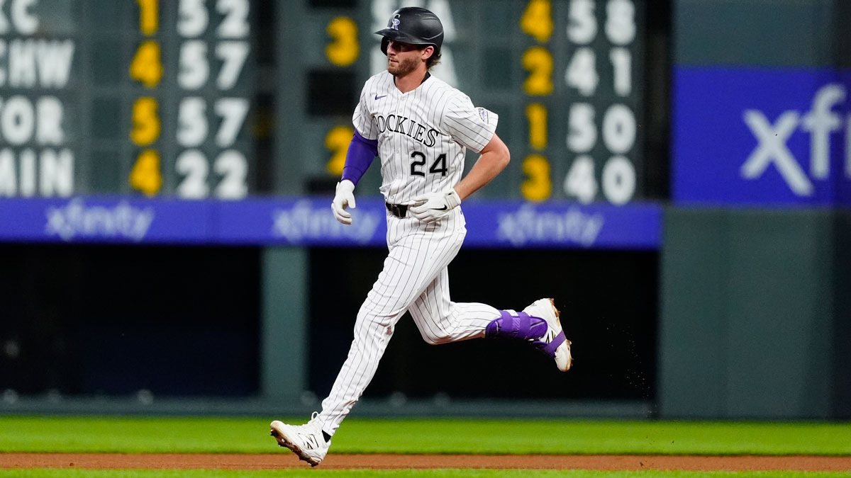 Colorado Rockies third base Ryan McMahon (24) runs off a solo home run in the fourth inning against the New York Mets at Coors Field. MLB trade deadline