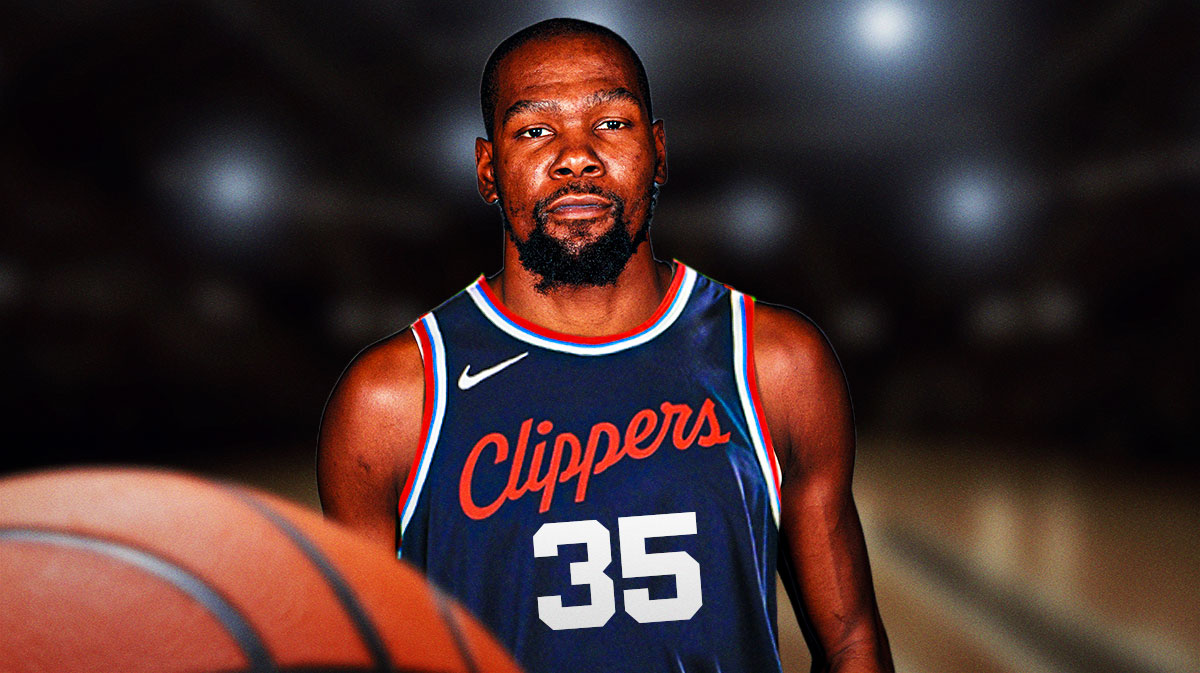 Kevin Durant photoshopped in Clippers jersey number 35