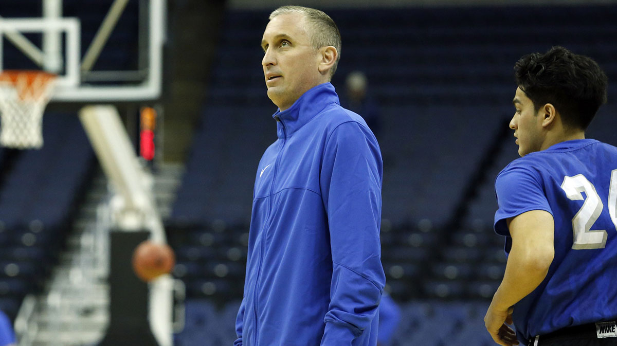 Buffalo Bulls head coach Bobby Hurley during practice before the second round of the 2015 NCAA Tournament at Nationwide Arena.