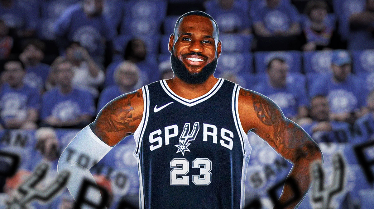 LeBron James photoshopped in Spurs jersey number 23