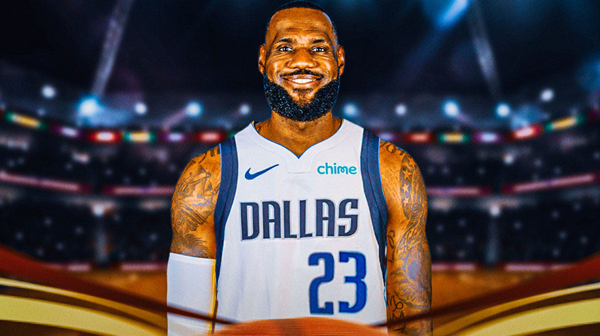 LeBron James number 23 photoshopped in Mavericks jersey
