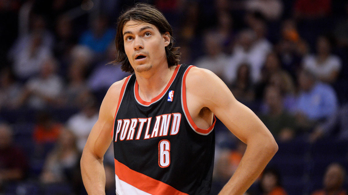 Portland Trail Blazers forward Adam Morrison (6) reacts on the court during the game against the Phoenix Suns at US Airways Center. The Suns defeated the Trail Blazers 104-93.