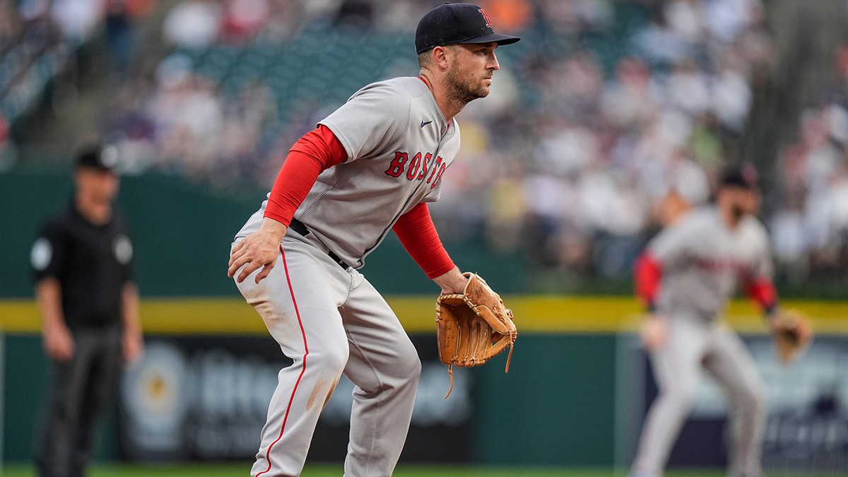 Boston Red Sox third baseman Alex Bregman (2) looks on during the fourh inning against Detroit Tigers at Comerica Park in Detroit on Wednesday, May 14, 2025.