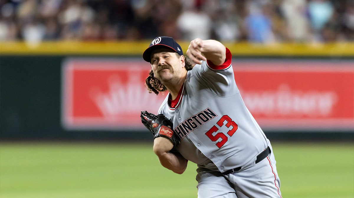Washington Nationals pitcher Andrew Chafin against the Arizona Diamondbacks at Chase Field.