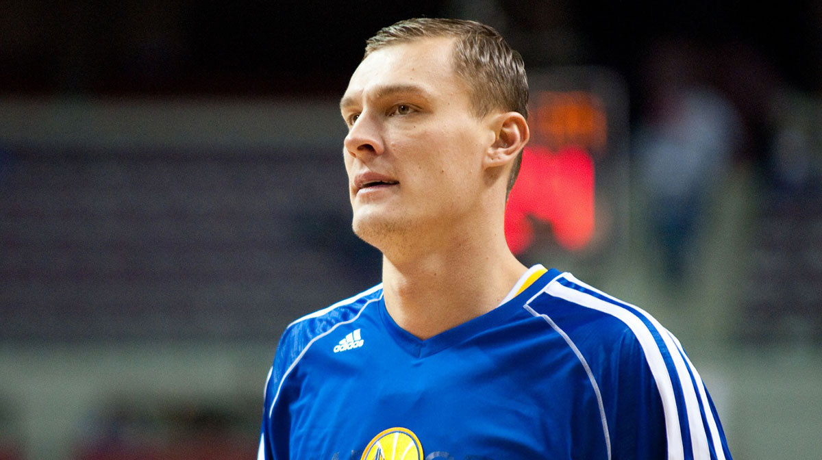 Golden State Warriors power forward Andris Biedrins (15) before the game against the Detroit Pistons at The Palace.