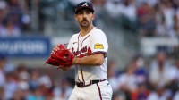 Atlanta Braves starting pitcher Spencer Strider (99) after an inning against the New York Mets in the third inning at Truist Park. Acuna Jr. Sale