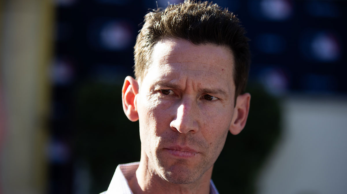 Boston Red Six chief baseball officer Craig Breslow speaks to the media during the MLB General Manager's Meetings at Omni Scottsdale Resort & Spa.