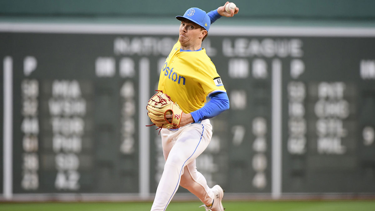 Boston Red Sox starting pitcher Hunter Dobbins (73) pitches during the first inning against the New York Yankees at Fenway Park. Cora