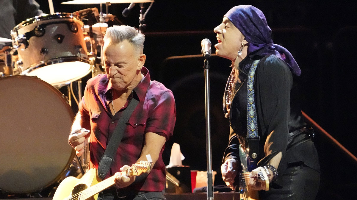 Bruce Springsteen and E Street Band member Steve Van Zandt on tour in 2024.