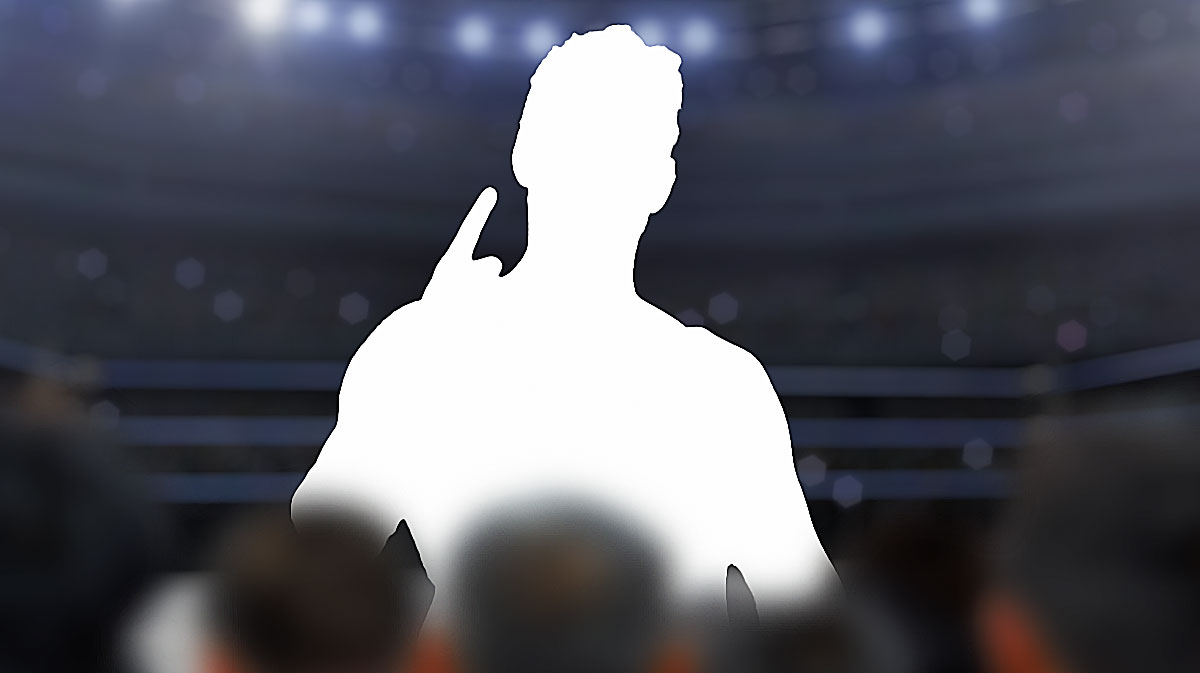 Silhouette of CM Punk, who got a boot print on his face from AJ Styles on WWE Monday Night RAW.