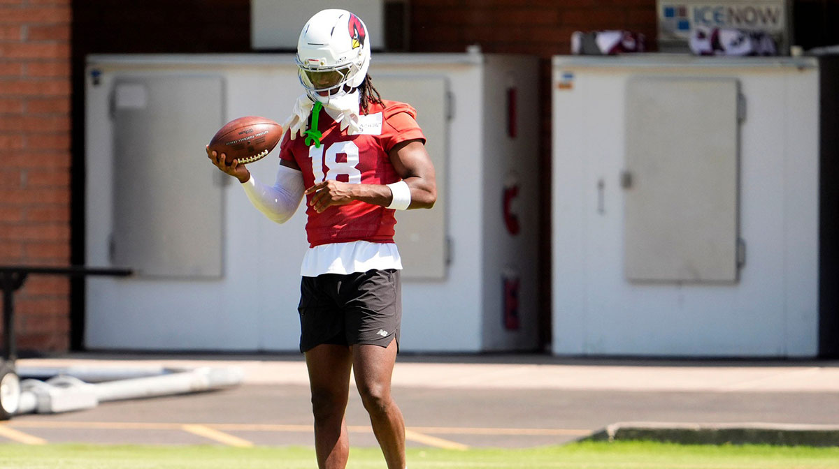 Arizona Cardinals wide receiver Marvin Harrison Jr. (18) during mini-camp
