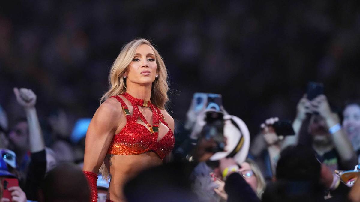 WWE Superstar Charlotte Flair, who cannot believe the 2025 NBA Finals between the Indiana Pacers and Oklahoma City Thunder is going to a Game 7, entering the Royal Rumble.