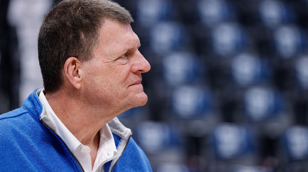 Oklahoma City Thunder owner Clay Bennett looks on before game six against the Denver Nuggets in the second round for the 2025 NBA Playoffs at Ball Arena.