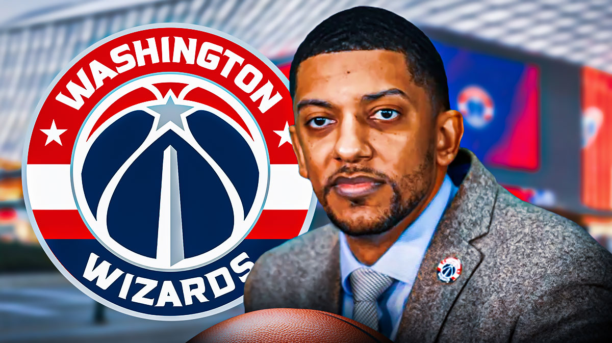 Wizards, GM Will Dawkins, Capital One Arena in back