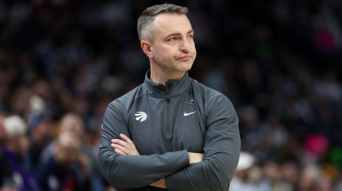 Toronto Raptors head coach Darko Rajaković looks on during the fourth quarter against the Minnesota Timberwolves at Target Center.