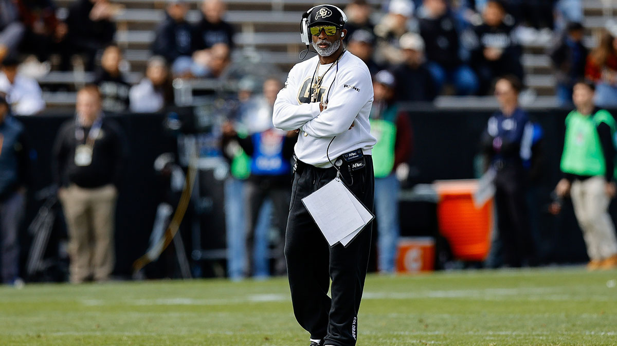 Colorado Buffaloes head coach Deion Sanders during the spring game at Folsom Field.