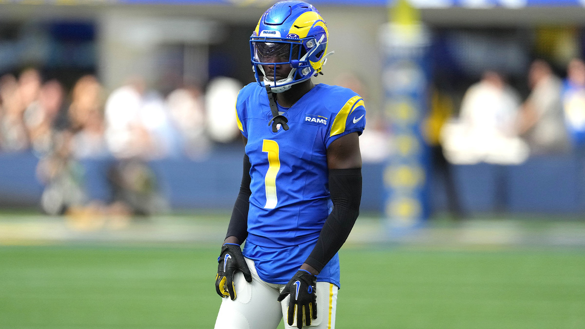 Los Angeles Rams cornerback Derion Kendrick (1) in the first half against the Pittsburgh Steelers at SoFi Stadium.