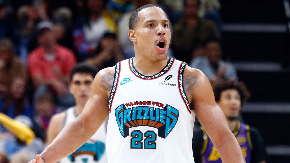 Memphis Grizzlies guard Desmond Bane (22) react during the second quarter against the Los Angeles Lakers at FedExForum.