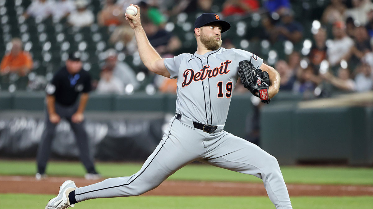Detroit Tigers pitcher Will Vest (19) throws during the ninth inning against the Baltimore Orioles at Oriole Park at Camden Yards.