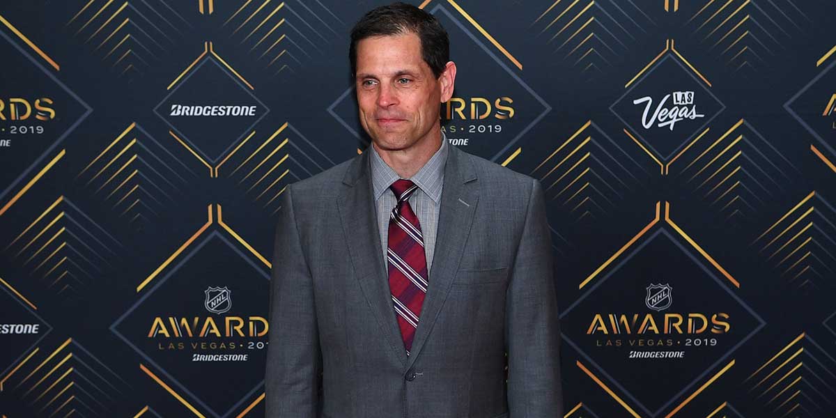 Don Sweeney is pictured on the red carpet during the 2019 NHL Awards at Mandalay Bay.
