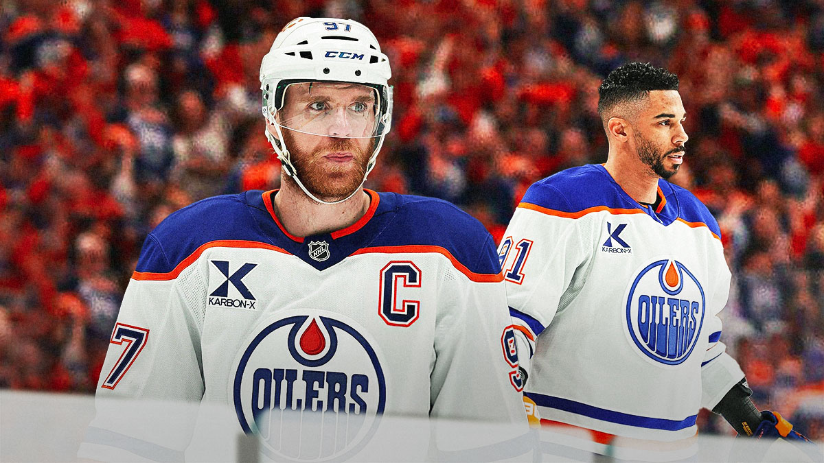 The Edmonton Oilers before facing the Florida Panthers in the 2025 Stanley Cup Final.