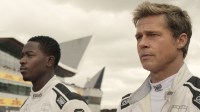 Damson Idris and Brad Pitt in the new Formula 1 movie F1.