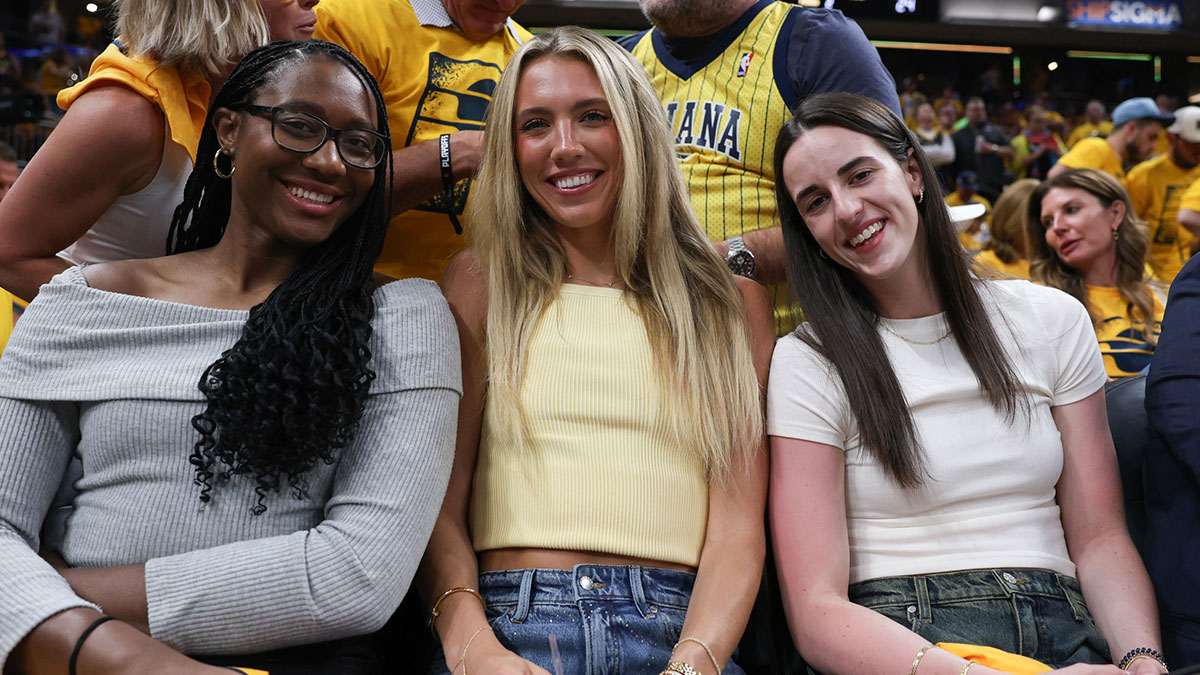 Fever's Aliyah Boston, Lexie Hull and Caitlin Clark are in attendance