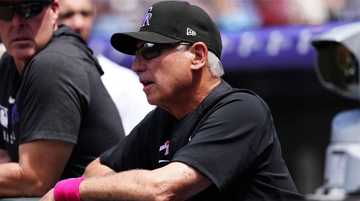 Colorado Rockies manager Bud Black (10) during the first inning against the San Diego Padres at Coors Field.