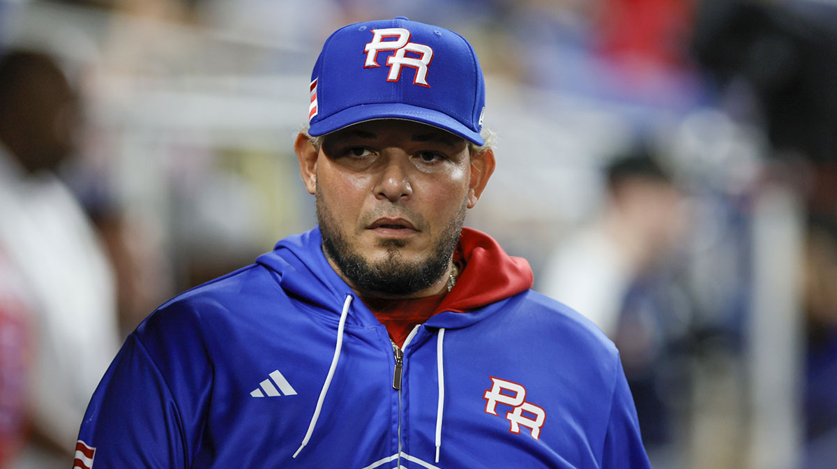 Puerto Rico manager Yadier Molina looks on prior to the game against Mexico at LoanDepot Park. Cardinals