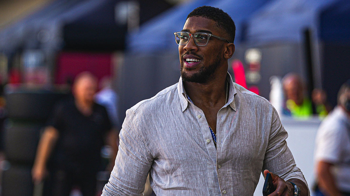 British boxer Anthony Joshua walks through the paddock area during the Formula 1 Lenovo United States Grand Prix at Circuit of Americas on Sunday Oct. 22, 2023.