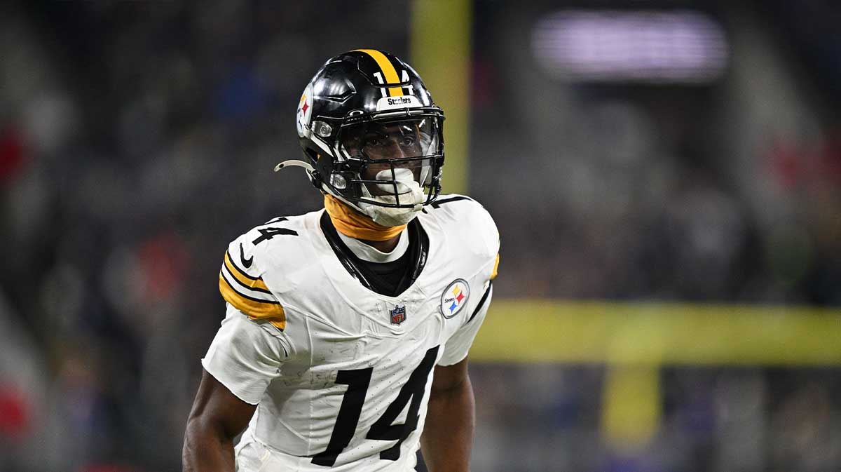 Pittsburgh Steelers wide receiver George Pickens (14) looks on in the third quarter against the Baltimore Ravens in an AFC wild card game at M&T Bank Stadium.