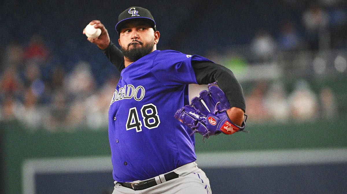 Colorado Rockies starting pitcher German Marquez (48) throws to the Washington Nationals during the first inning at Nationals Park.