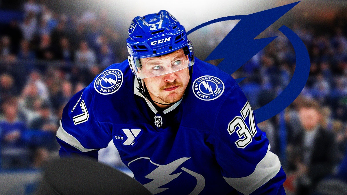 Tampa Bay Lightning forward Yanni Gourde after a contract extension.