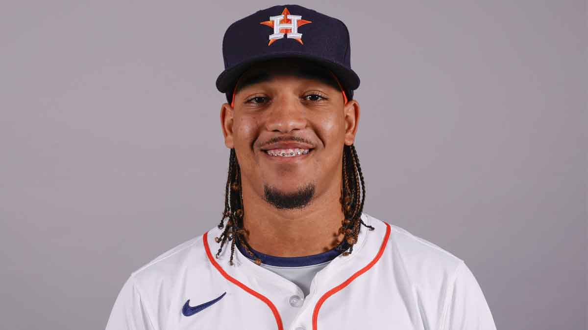 Houston Astros right hand pitcher Miguel Ullola poses for a photo at the Houston Astros media day.