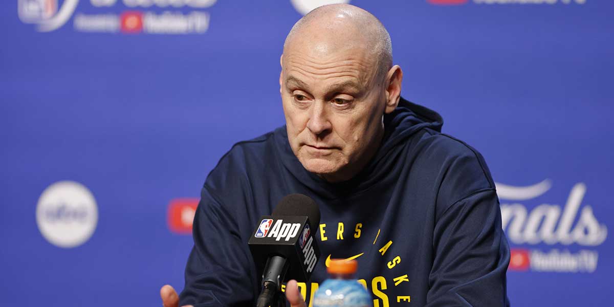 Indiana Pacers head coach Rick Carlisle during NBA Finals Media Day at Paycom Center.