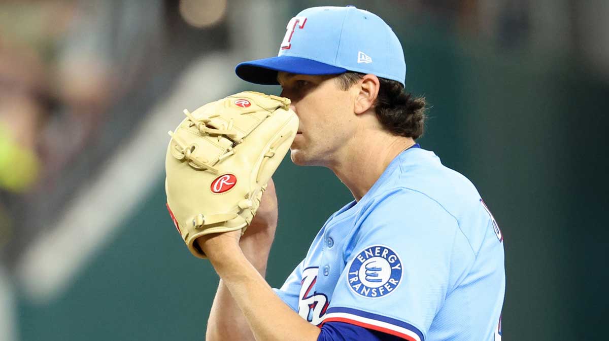 Jun 1, 2025; Arlington, Texas, USA; Texas Rangers starting pitcher Jacob deGrom (48) throws during the fifth inning against the St. Louis Cardinals at Globe Life Field. Mandatory Credit: Kevin Jairaj-Imagn Images