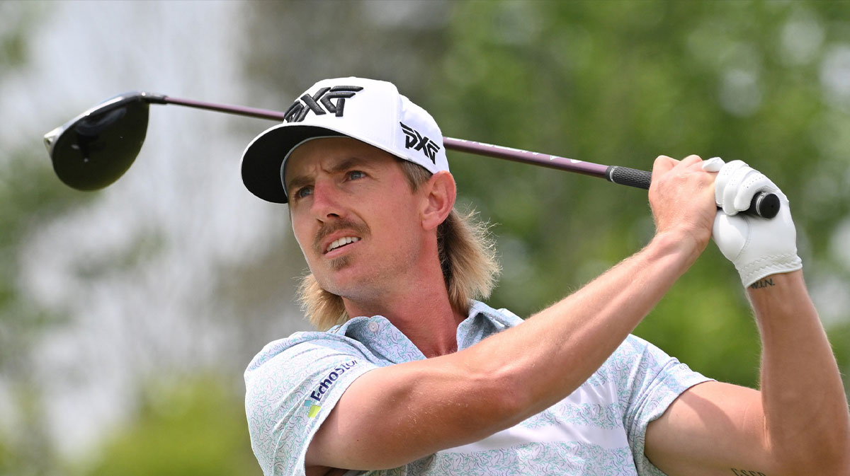 Jake Knapp hits his tee shot at the fifth hole during the final round of the RBC Canadian Open golf tournament