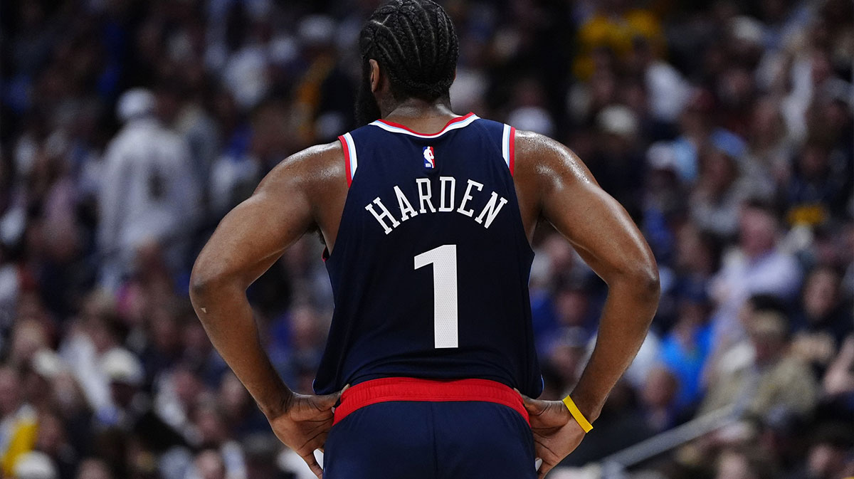 Los Angeles Clippers star James Harden, who has accusations of negligence amid his nephew's sexual assault allegations.