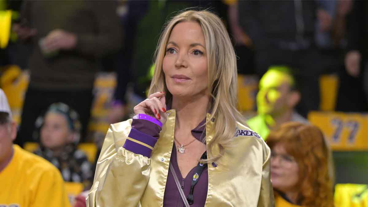 Owner and president of the Los Angeles Lakers Jeanie Buss attends the game against the Utah Jazz at Crypto.com Arena.
