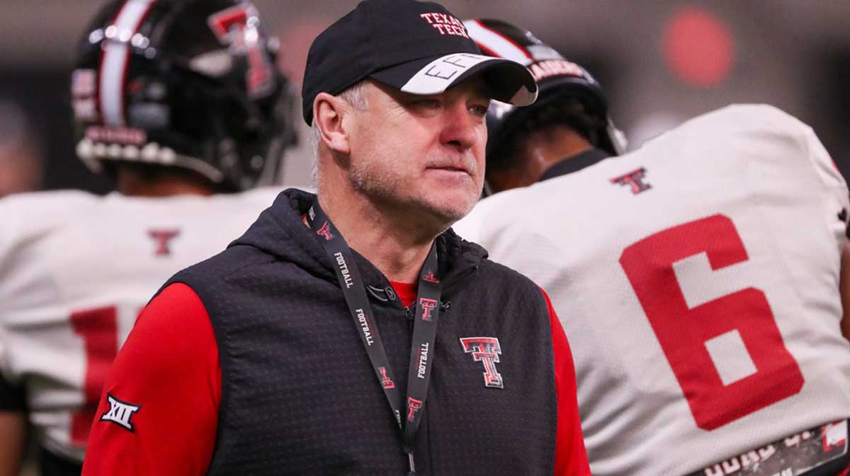 Texas Tech head coach Joey McGuire attends spring practice, Tuesday, April 1, 2025, at the Womble Football Center.
