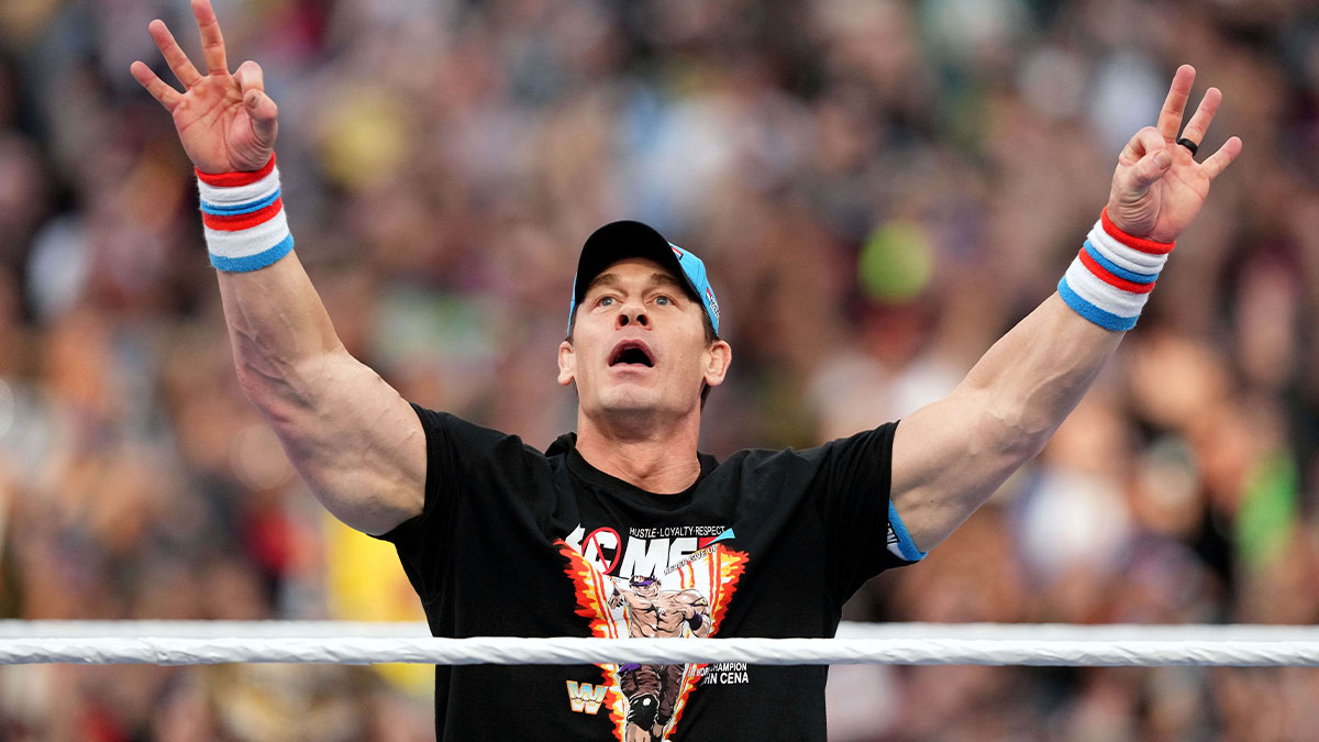 John Cena during Wrestlemania Night 1 at SoFi Stadium.