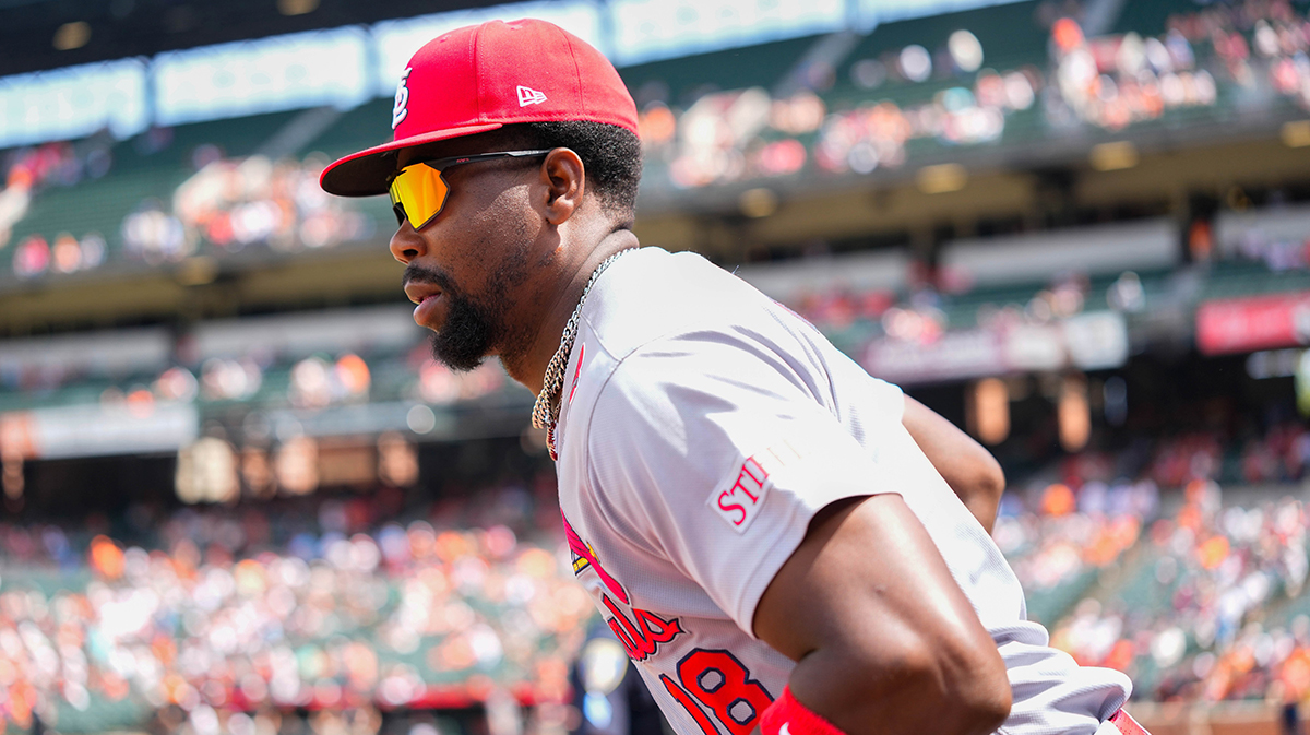 St. Louis Cardinals right fielder Jordan Walker (18) prior to the game against the Baltimore Orioles.
